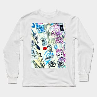 Urban Art Street NYC Graffiti Tag Sticker Long Sleeve T-Shirt